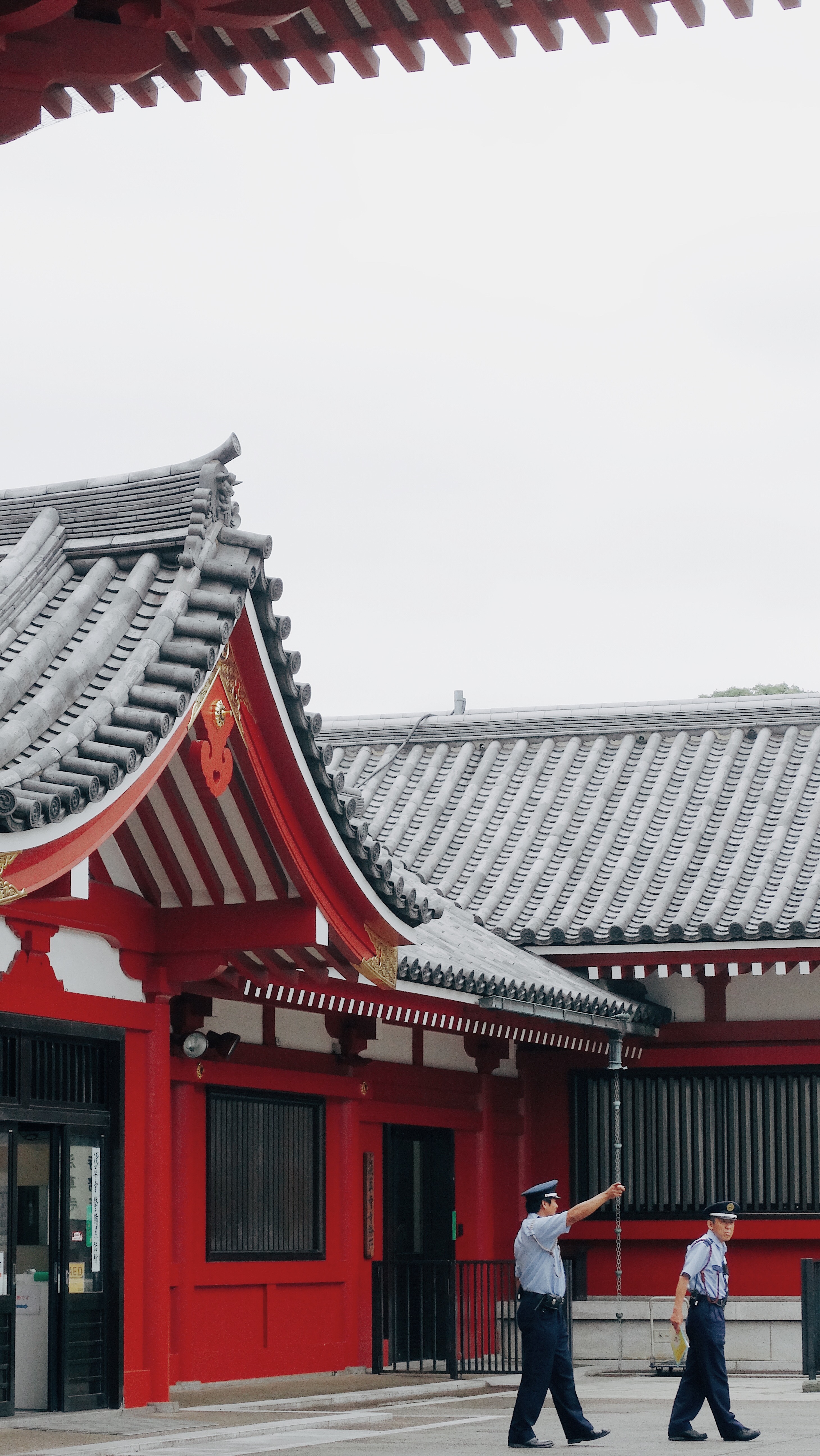 Police officers in Asakusa Temple.